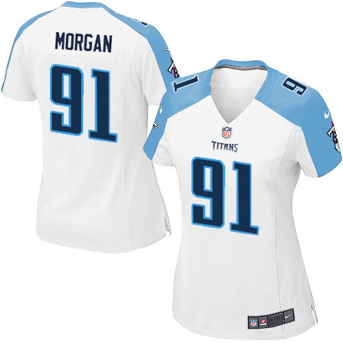 Women's Elite Derrick Morgan Nike Jersey White Road - #91 NFL Tennessee Titans